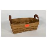 Workshops of Gerald E Henn basket with leather