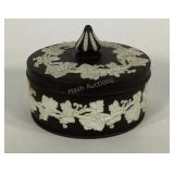 Wedgwood black brown Jasperware trinket box