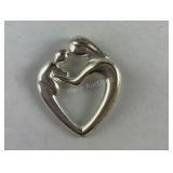 Mother & Child Heart Pendant 3.3 grams Sterling