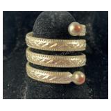 Diamond Cut Wrap Band Ring Silver Tone, size 7