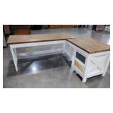 Rustic two piece desk, large solid piece m