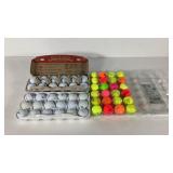 Used golf balls, 30 Bridgestone and 24 colored