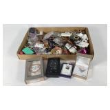 Costume jewelry, much is new in boxes or on hang