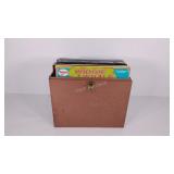 Metal case and over 25 vinyl record albums