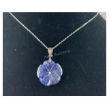 20 inch Carved lapis lazuli 25.9ct stainless