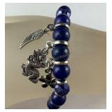 Lapis lazuli and simulated blue diamond beaded