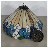 Ceiling Light fixture, Colored Poly Panes, Stain