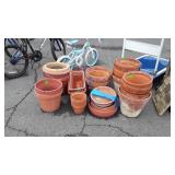 Gardening Flower Pots Group, most are terracotta