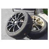 Two Automotive Tires with Wheels, 4lug, 17" tires
