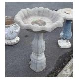 Concrete Bird Bath, 16" bowl 32" tall, 2pc. Chip