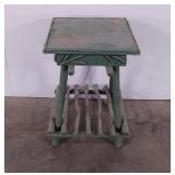 Rustic painted wood stand, 26" tall