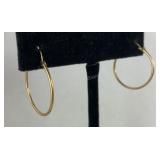 Petite 14k yellow gold hoop earrings tested 0.45g