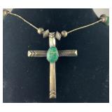 Sterling silver and turquoise necklace 36.3grams