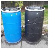 Two poly Barrel Drums, both complete, I believe