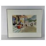 Watercolor painting by Roslyn Latto, framed and