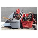 Skid Lot of Misc Tools, Hardware. Barrel pump,