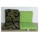 Two patio chair cushions. Not a match.