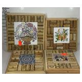 Four wine cork trivets