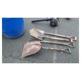 4-Tools, Spade Fork, 3 Shovels, trench and scoop