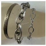 Three sterling silver bracelets 25.35g