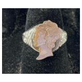 Mercury Dime Head Cutout Ring