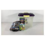 Sterilite storage tote with handle lid, inside