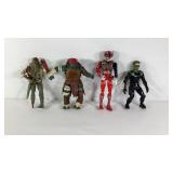 Four action figure dolls including Davey Jones,