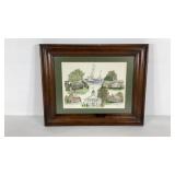 Norfolk, VA landmarks print, framed and matted