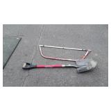 2pc Tool lot, 36" tree limb saw, Spade Dirt