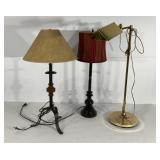 Three table lamps