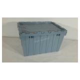 Flip top tote. 15"×21"×12". Cracks in lid as