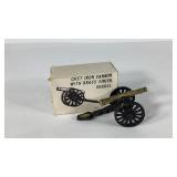Cast iron cannon with brass finish barrel