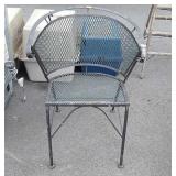 Outdoor iron works Chair, chippy painted.