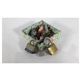 Box of keys with three locks