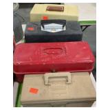 Four tackle boxes some with contents