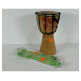 Bongo with tiger design , two Yamaha recorder,