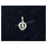 Sterling silver .40ct simulated diamond heart