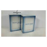 Two YACHT MAN, Metal eau DE toilette spray. 3.4