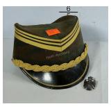 Foreign military cap and insigina. Unit unknown.