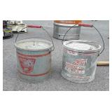 2 Galvanized Minnow Fishing Bait Buckets