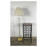 Floor lamp and wine stand, 33? tall