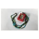 Jewelry , beaded necklace, small pendant and