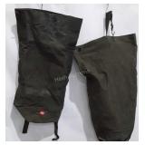 Two military green canvas bags.