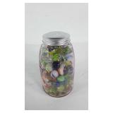 Pint mason jar with marbles