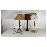 Three table lamps