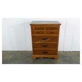 Chest of drawers, wood and laminate, missing