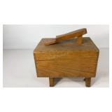 Griffin wood shoe shine chest with supplies