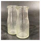 Heritage half pint milk bottles, two