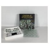 Chess and checkers set with glass board
