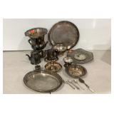 Silverplated pieces, champagne holder, creamer,